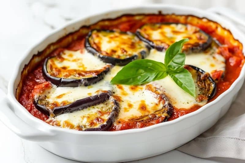 Parmigiana italienne : fusion parfait entre l’aubergine et les fromages fondus