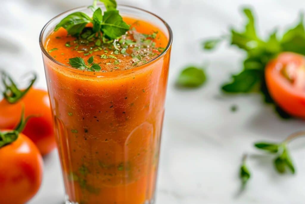 Un smoothie détox rafraîchissant à base de tomates