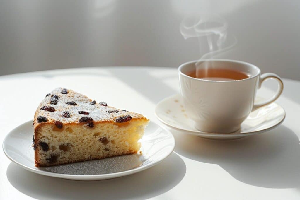 Matinée paisible : Gâteau moelleux pommes-raisins, éclats de noix