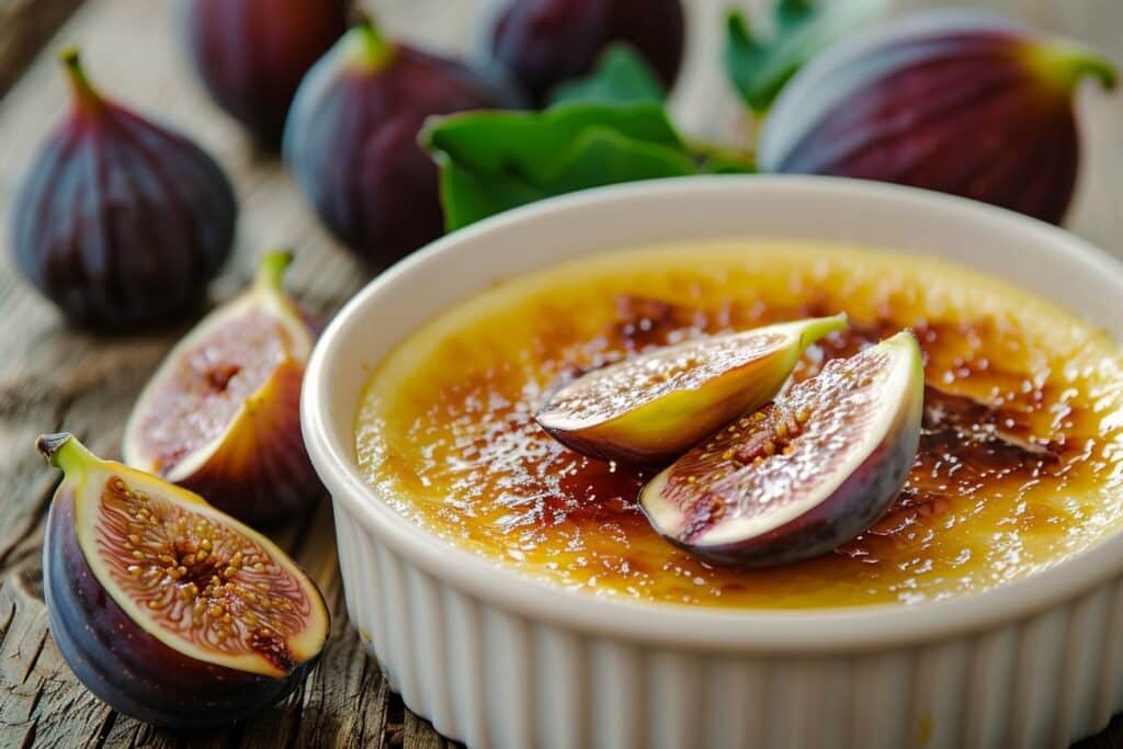 Sous le figuier en fête : Crème brûlée à la figue violette