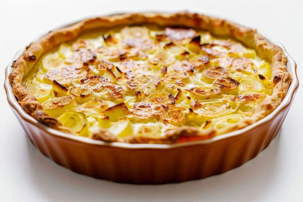 Gratin de poireaux à la moutarde ancienne et chapelure dorée