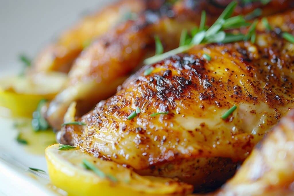 Poulet rôti d’hiver au citron confit et herbes de montagne