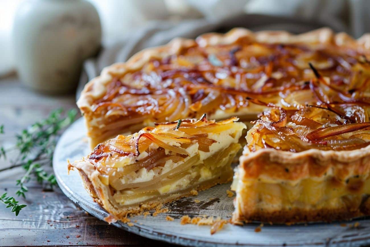 Quiche aux oignons caramélisés et comté affiné