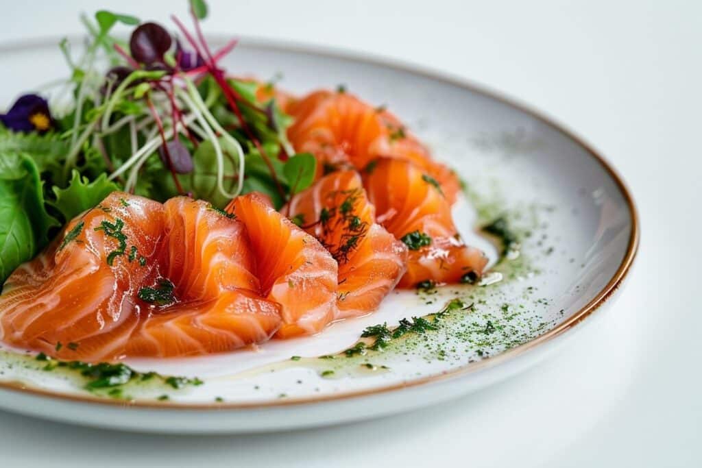 Saumon snacké, purée de céleri et jus réduit (équivalent aux Saint-Jacques mais version poisson, replacé ici si tu souhaites l’autre titre je peux corriger)
