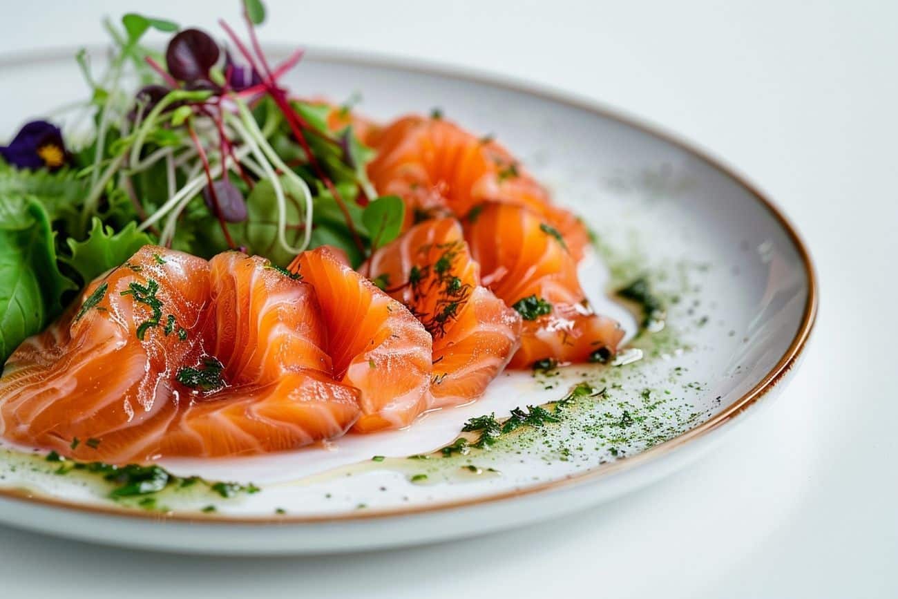 Saumon snacké, purée de céleri et jus réduit (équivalent aux Saint-Jacques mais version poisson, replacé ici si tu souhaites l’autre titre je peux corriger)