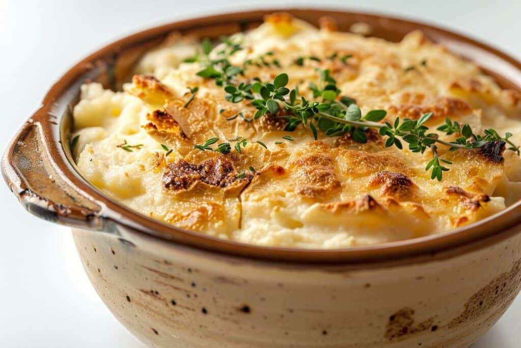 Brandade de morue onctueuse, gratinée au four